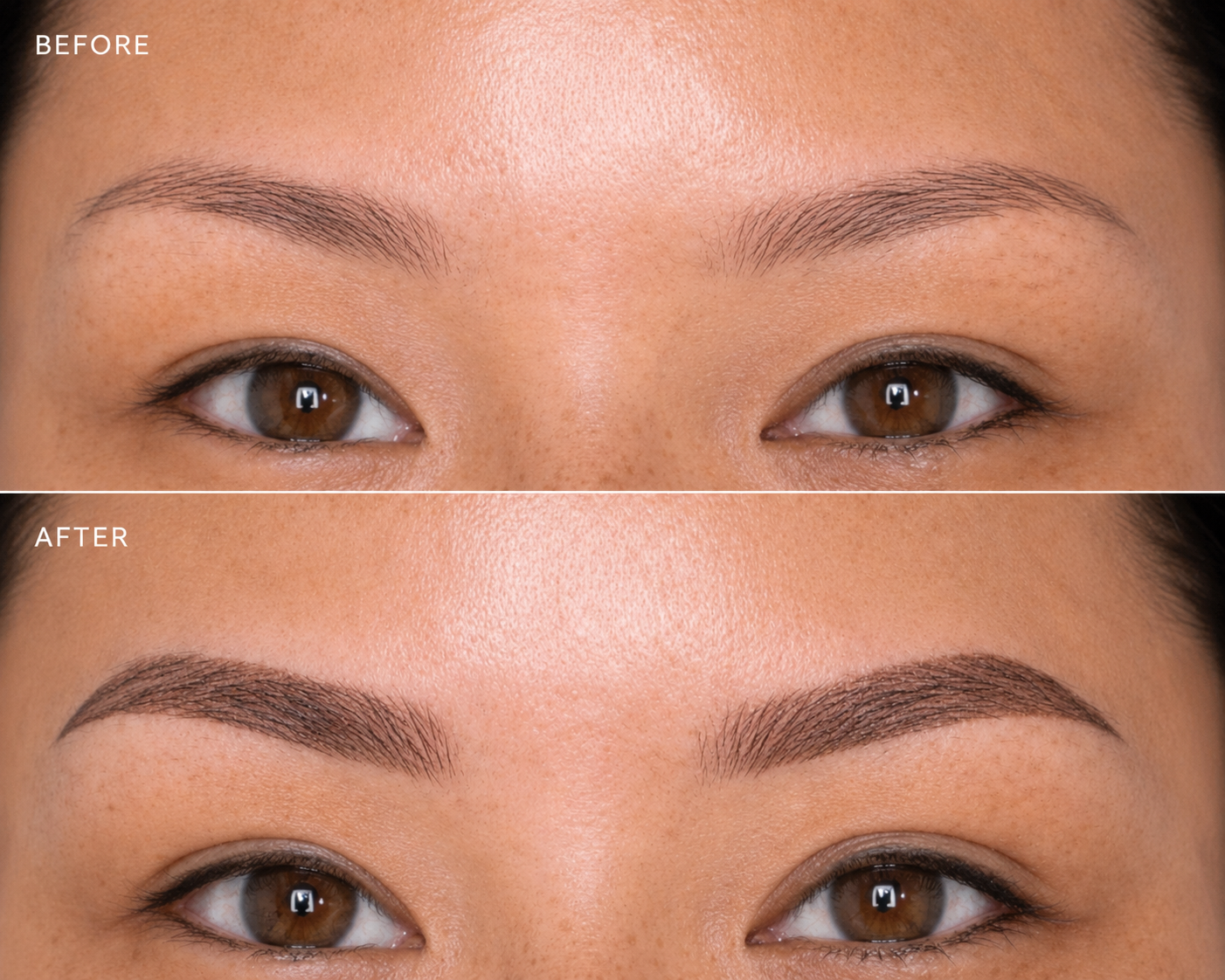 Nano Brows brow transformation — before and after